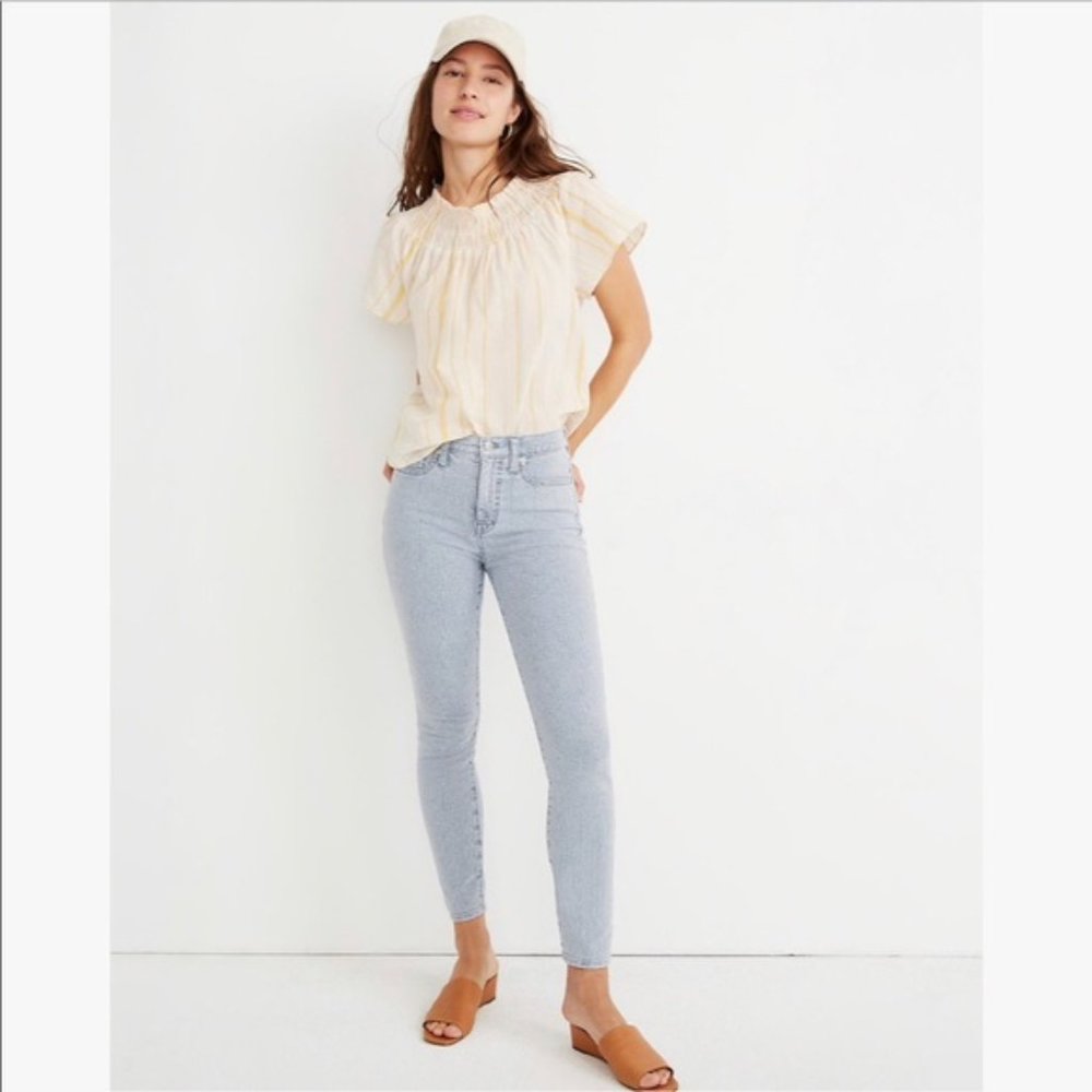 Madewell high rise skinny crop in Piper Stripe